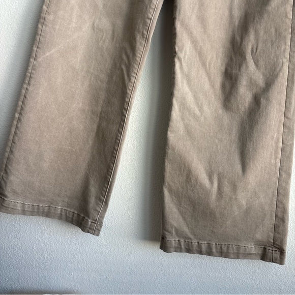 PAIGE Carly Pant High Rise Crop Wide Leg Jean Drawstring Trousers Moss Size 28 - Picture 4 of 13